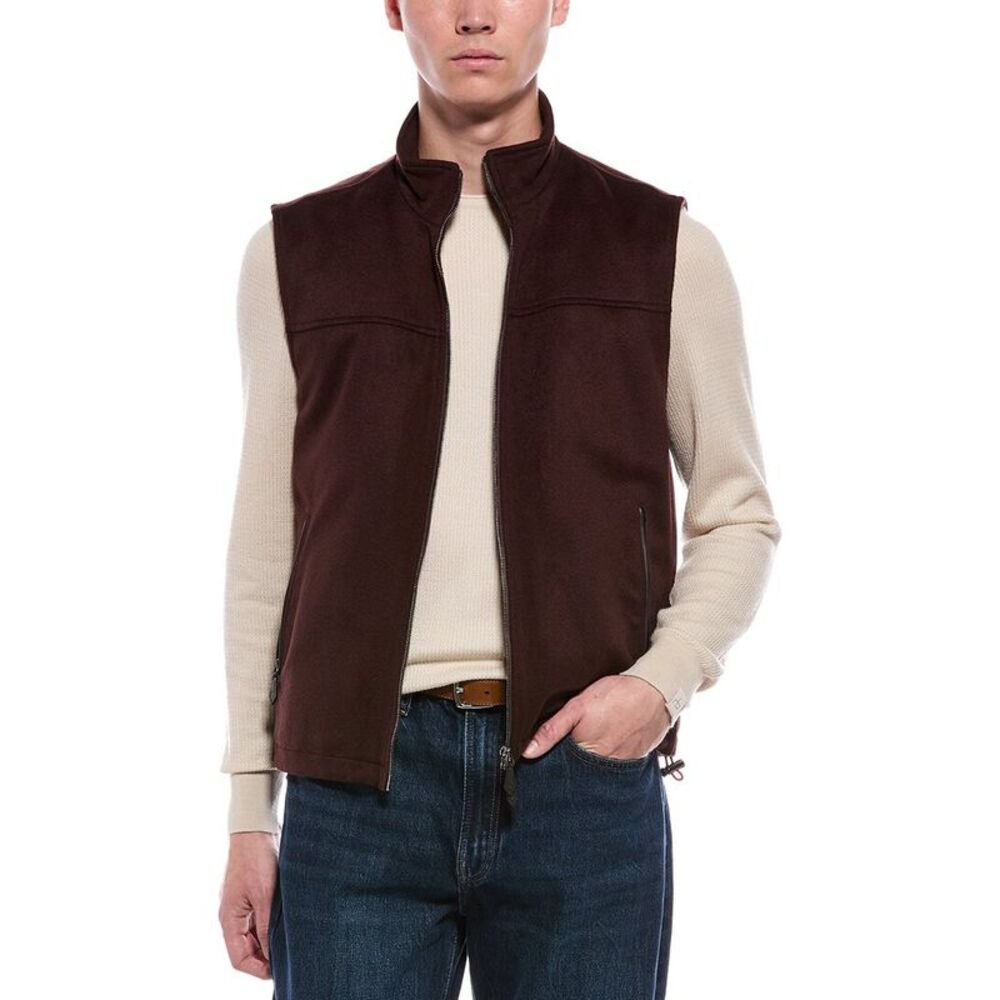 Isaia Mens  Cashmere Vest, Brown